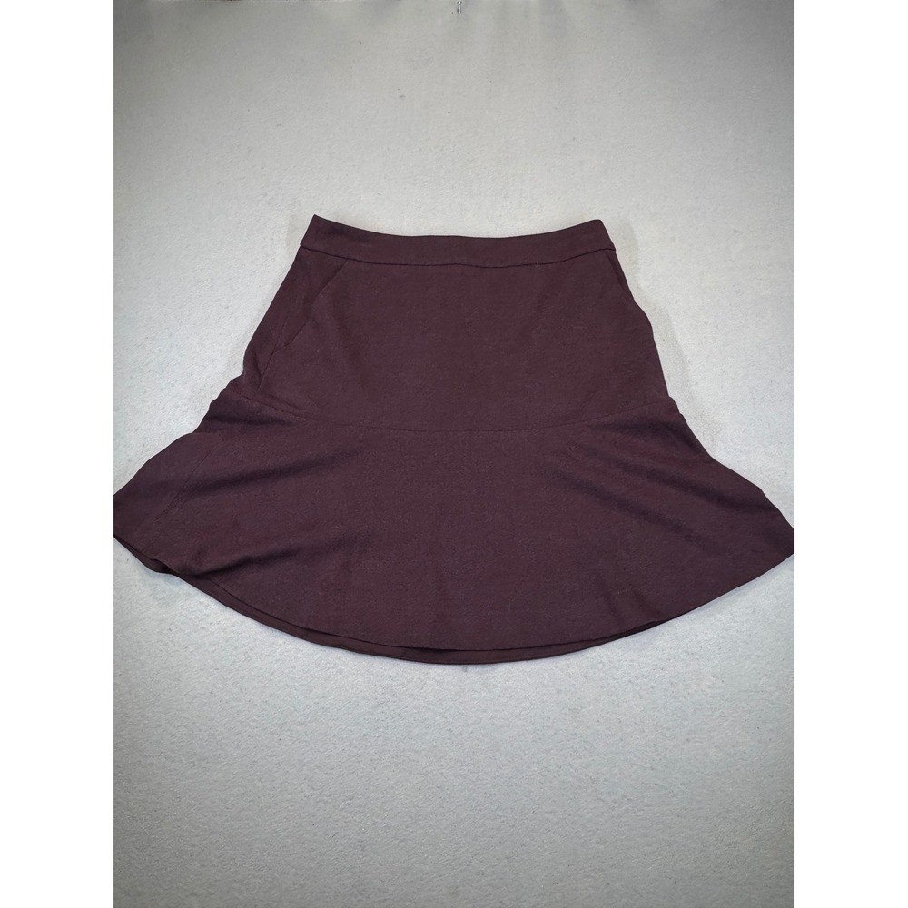 Cabi Tulip Skirt 4965 Plum Burgundy Fit & Flare Mini Skirt Womens 6 NEW